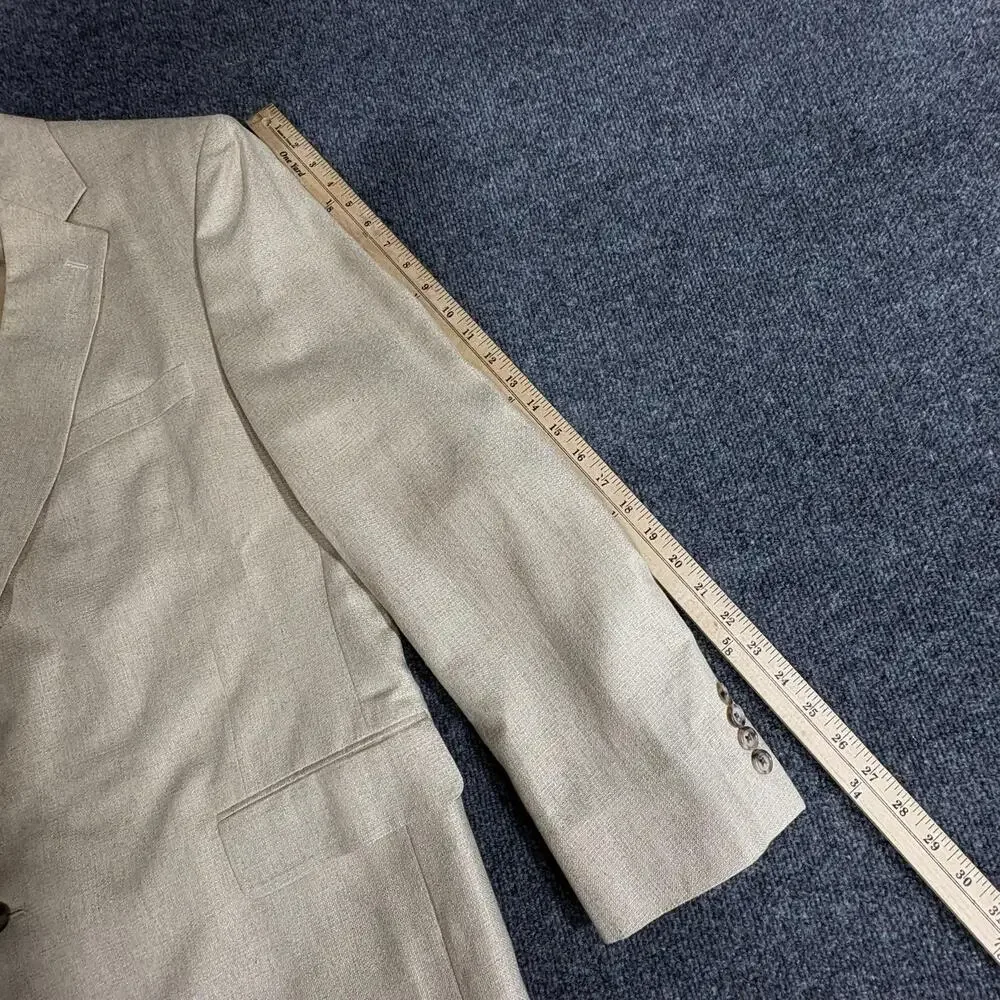 Jos. A. Bank Blazer Mens 48 Long Beige Silk Sport Coat Jacket Classic Fit
